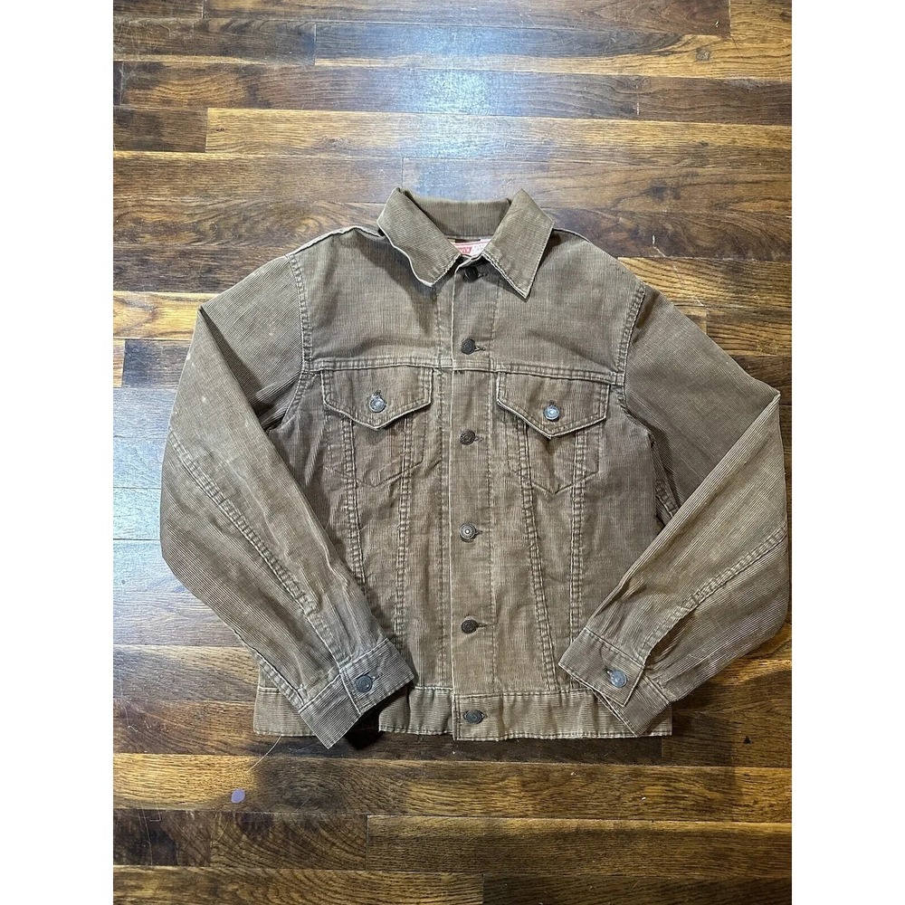 Vintage 70s Levis Corduroy Trucker Jacket Womens XS 38 Brown Made in USA